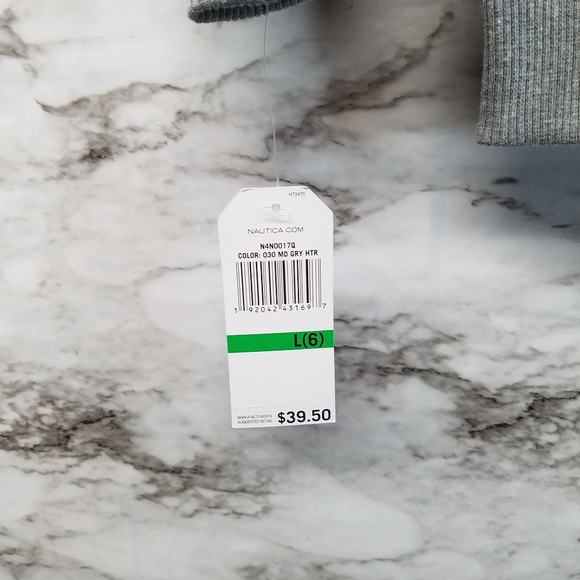 Nautica Boys Zip Up Sweater Gray L (6 )New 40$ - Picture 2 of 6